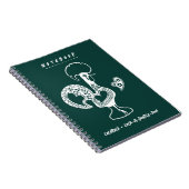 Grappig Portugees haan modern silhouet Notitieboek (Rechterzijde)