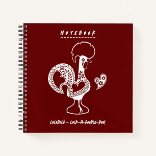Grappig Portugees haan modern silhouet Notitieboek