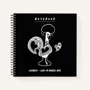 Grappig Portugees haan modern silhouet Notitieboek