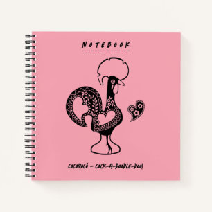 Grappig Portugees haan modern silhouet Notitieboek