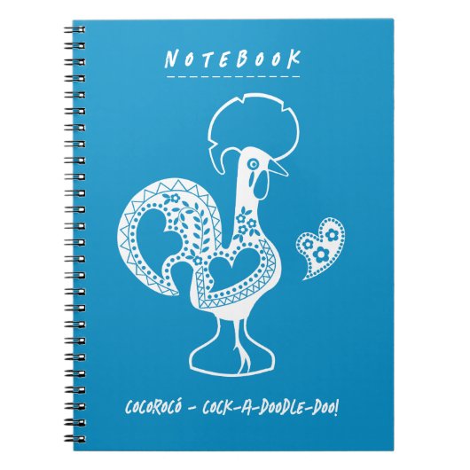 Grappig Portugees haan modern silhouet Notitieboek (Voorkant)