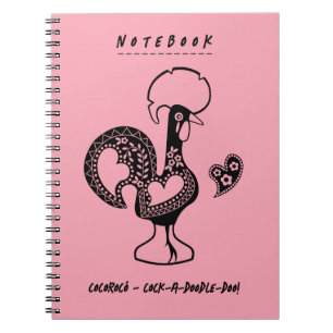 Grappig Portugees haan modern silhouet Notitieboek