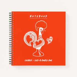Grappig Portugees haan modern silhouet Notitieboek