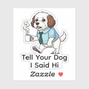 Grappig  Portugees Waterhond Zakelijke Kleding Kof Sticker