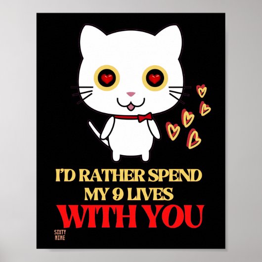 grappig poster "CUTE CAT" (Voorkant)