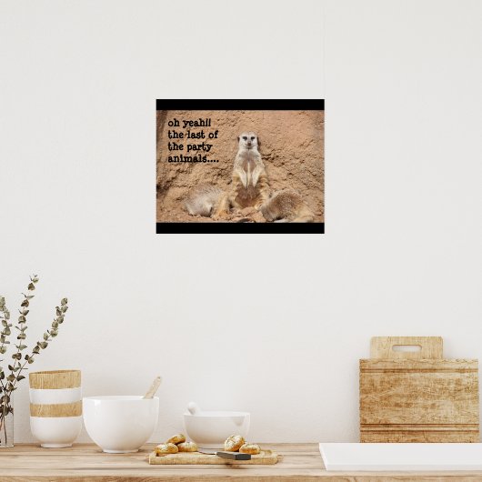 grappig poster, feestdier. poster (Keuken)