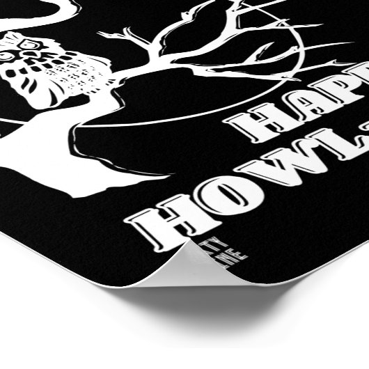grappig poster "HAPPY HOWL-O-WEEN" (Hoek)