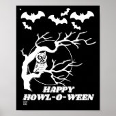 grappig poster "HAPPY HOWL-O-WEEN" (Voorkant)