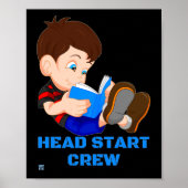grappig poster "HEAD START CREW" (Voorkant)