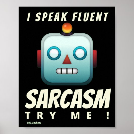 grappig poster "I SPREK FLUENT SARCASM" (Voorkant)