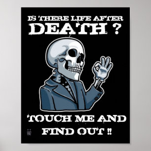grappig poster "IS ER LEVEN NA DOOD?"