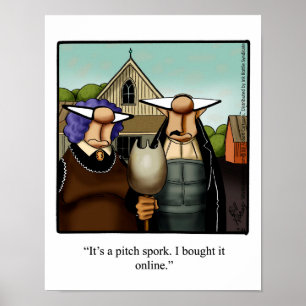 Grappig Poster Kunst "Pitch Spork" Spectickles Car