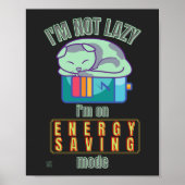 grappig poster "LAZY CAT" (Voorkant)
