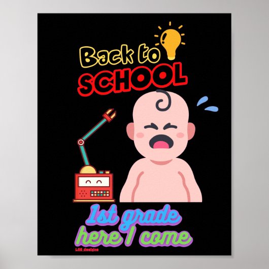 grappig poster "TERUG NAAR SCHOOL" (Voorkant)