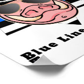 grappig poster " varkens r us " " - blauw lijnbaco (Hoek)