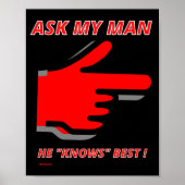 grappig poster "VRAAG MIJN.." (Voorkant)
