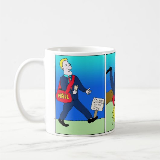Grappig postman cartoon mok. koffiemok (Links)