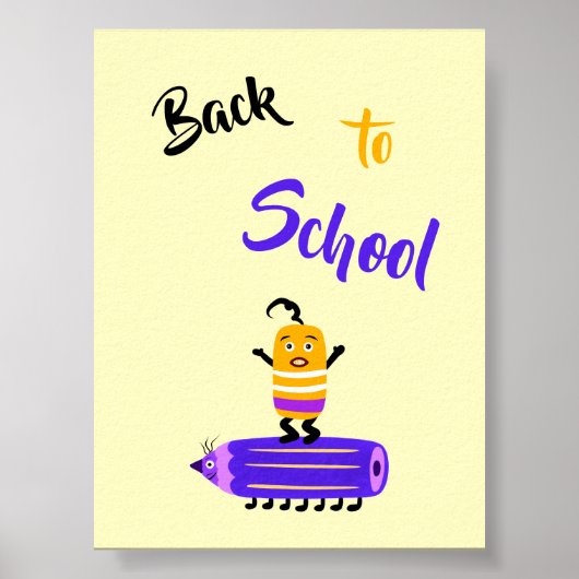 Grappig potlood en rubber poster (Voorkant)