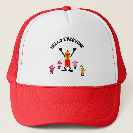 Grappig potlood en rubbers trucker pet (Voorkant)