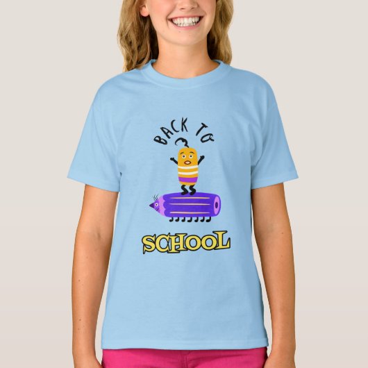 Grappig potlood terug naar school t-shirt (Voorkant)