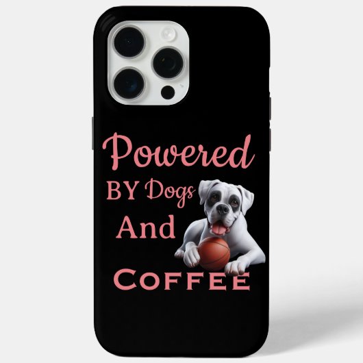 Grappig Powered By Dogs & Coffee Case-Mate iPhone Case (Achterkant)