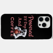 Grappig Powered By Dogs & Coffee Case-Mate iPhone Case (Achterkant (horizontaal))