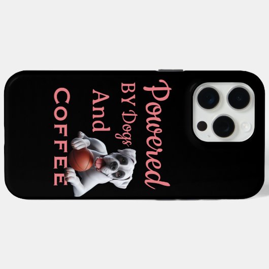 Grappig Powered By Dogs & Coffee Case-Mate iPhone Case (Achterkant (horizontaal))