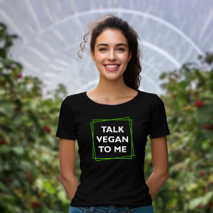 Grappig praatje veganistisch tegen mij, groen en w t-shirt
