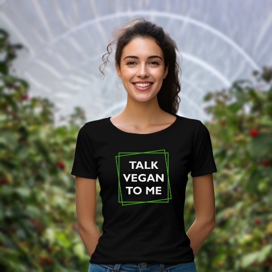 Grappig praatje veganistisch tegen mij, groen en w t-shirt