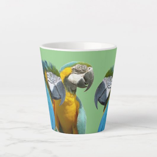 Grappig praten over Parrots Cust. BG Green Latte M Latte Mok (Voorkant)