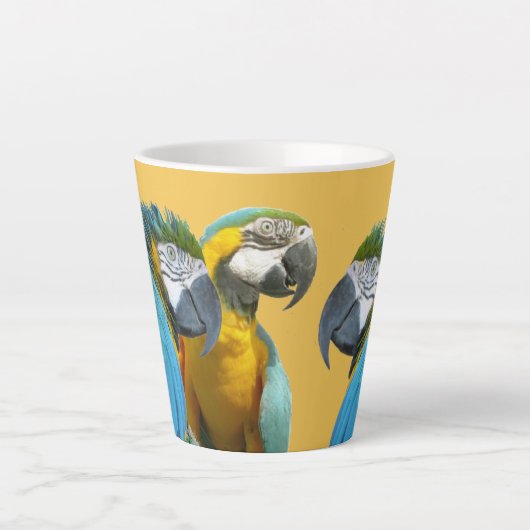 Grappig praten over Parrots Cust. BG Latte Mok (Voorkant)