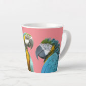 Grappig praten over Parrots Cust. BG roze latte Mo Mok (Rechterhoek)