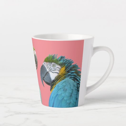 Grappig praten over Parrots Cust. BG roze latte Mo Mok (Rechts)