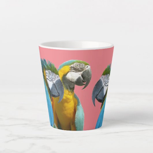 Grappig praten over Parrots Cust. BG roze latte Mo Mok (Voorkant)