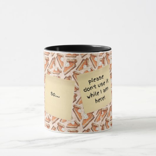 Grappig praten pompoen taart stukken tweekleurig mok (Midden)