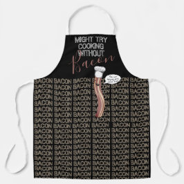 Grappig praten van bacon chef-kok koken schort