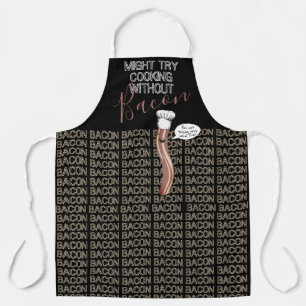Grappig praten van bacon chef-kok koken schort