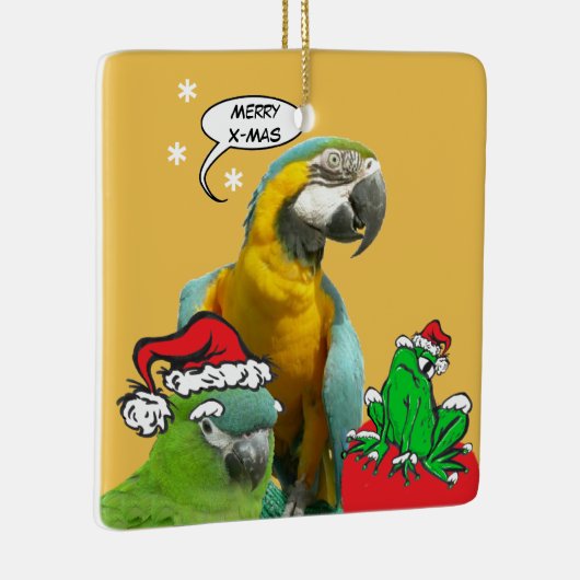 Grappig Pratende Papegaai Merry X-Mas Ornament (Rechts)