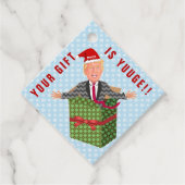 Grappig President Donald Trump Christmas Yuuge Gif Bedankjes Labels (Voorkant)