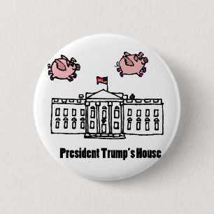 Grappig President Trump als varkens Cartoons Ronde Button 5,7 Cm