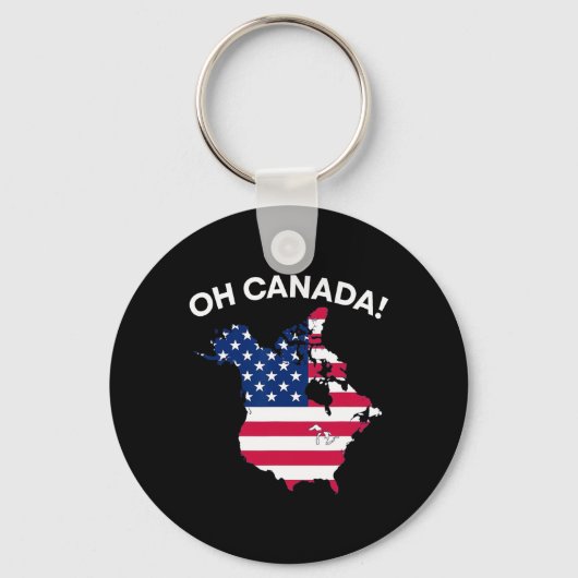 Grappig President Trump Gezegde Oh Canada USA Amer Sleutelhanger (Voorkant)