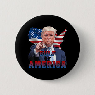 Grappig President Trump Golf van Amerika Vlag van Ronde Button 5,7 Cm