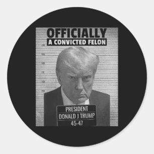 Grappig President Trump is officieel veroordeeld Ronde Sticker
