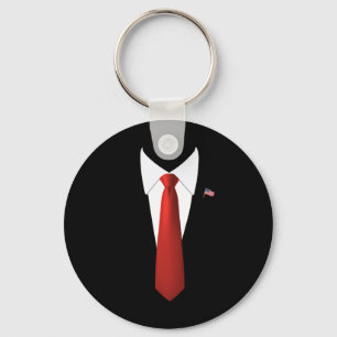 Grappig President Trump Suit Lazy Halloween Kostuu Sleutelhanger