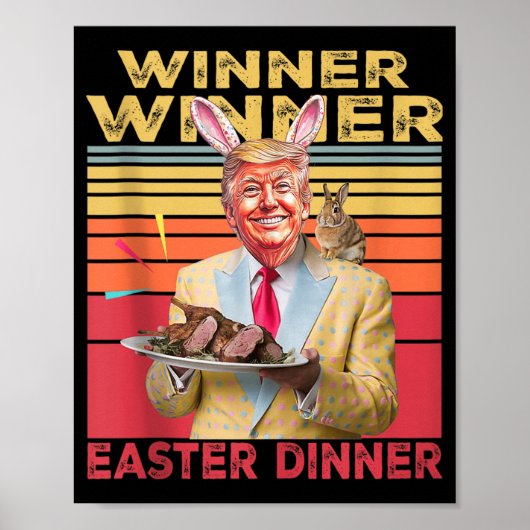 Grappig President Trump Winner Paasdiner Poster (Voorkant)
