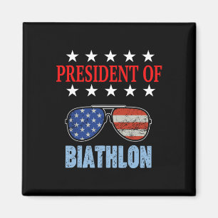 Grappig President van een biatlon. Biathlon Begin Magneet