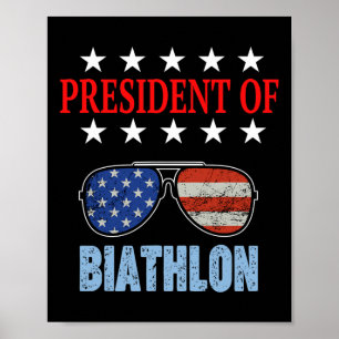 Grappig President van een biatlon. Biathlon Begin Poster