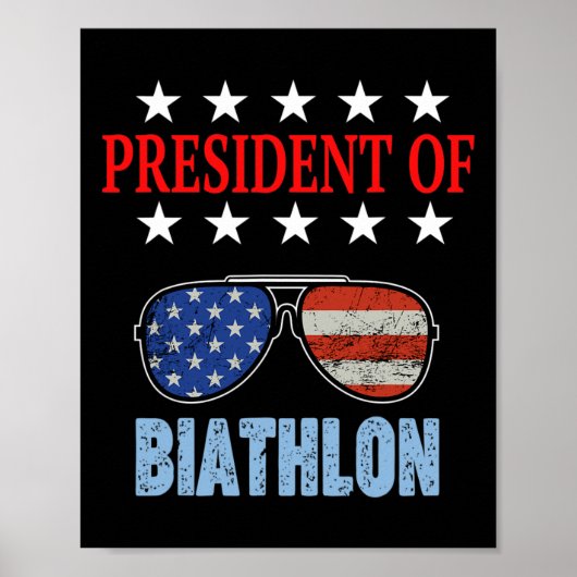 Grappig President van een biatlon. Biathlon Begin Poster (Voorkant)