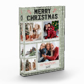 Grappig Prettig Kerst Groen 5 Foto Familie Kerstmi (Links)