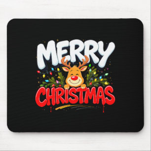 Grappig Prettig Kerst Rendier Xmas Familie Mannen Muismat
